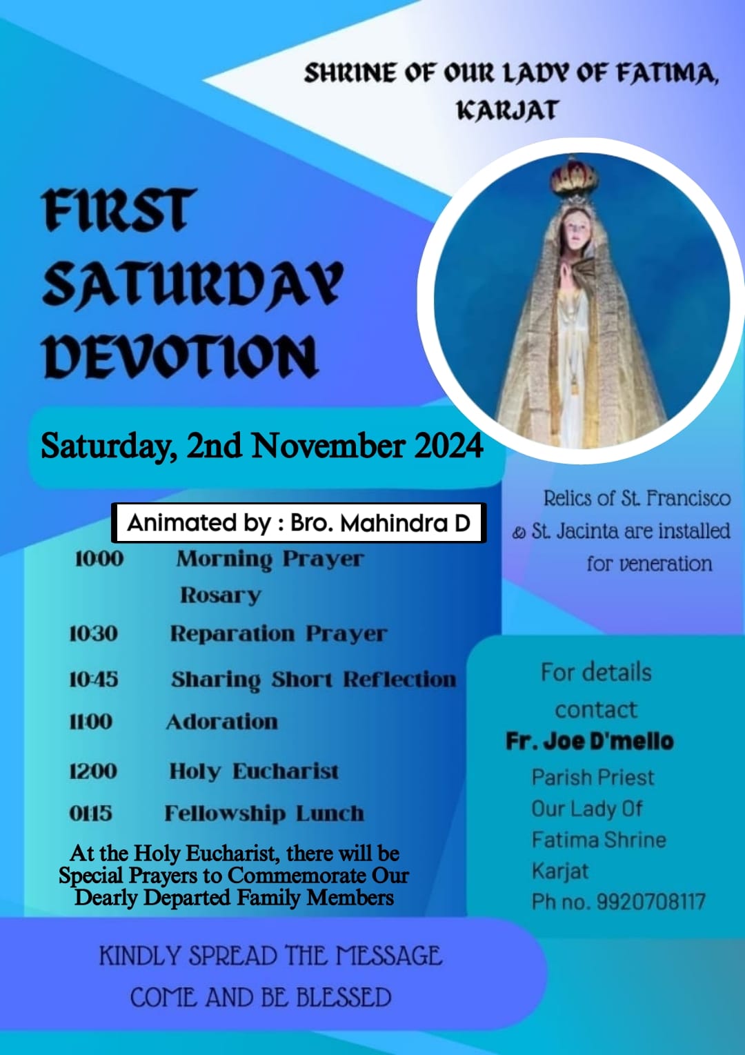 First Saturday Devotion 2nd November 2024